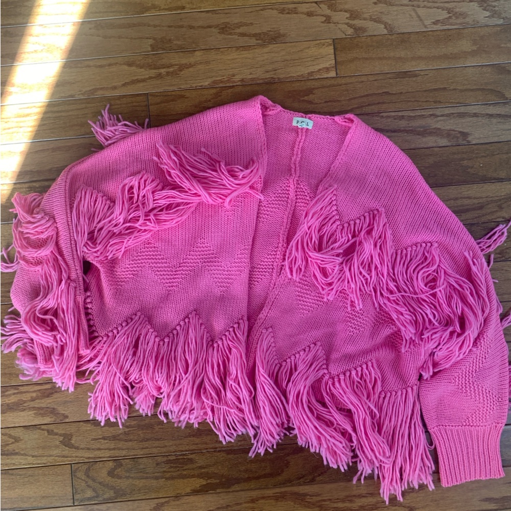 POL Pink Fringe Women's Sweater